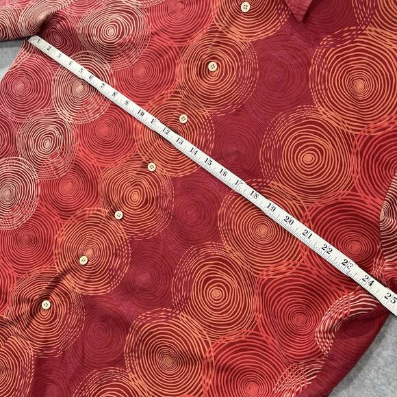 Haupt Germany Camp Shirt circles Abstract red XL 17.5 Men short sleeve - Picture 5 of 13